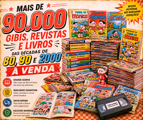Acervo Nostalgia: gibis, HQs, mangás e revistas dos anos 80 e 90